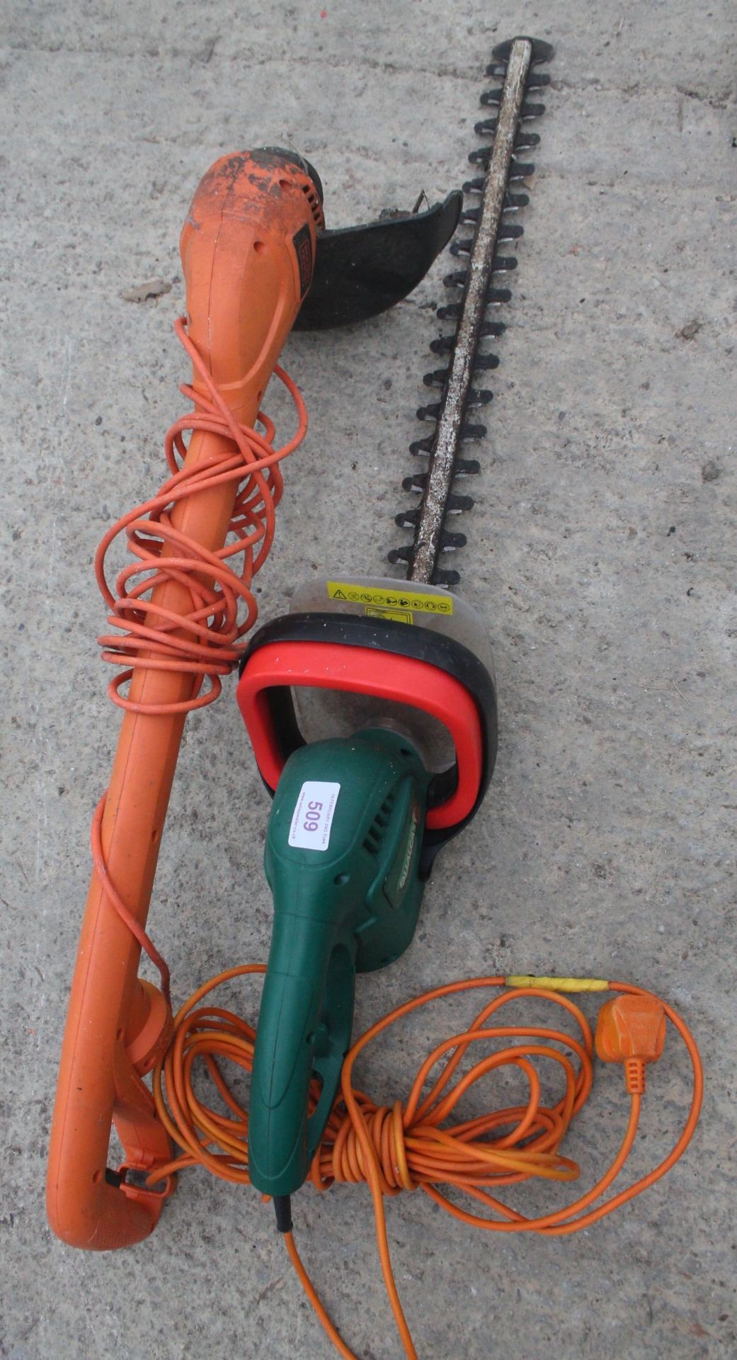 A ELECTRIC HEDGE TRIMMER AND STRIMMER NO VAT