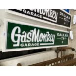 AN ILLUMINATED 'GAS MONKEY' SIGN WITH ADAPTER BUT NO PLUG