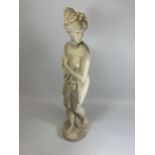 A LARGE RESIN PARIAN STLYE FIGURE OF A NUDE LADY, HEIGHT 58CM