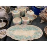 A QUANTITY OF AVON WARE POTTERY TO INCLUDE TEAPOTS, SANDWICH PLATE, A JUG AND SUGAR BOWL