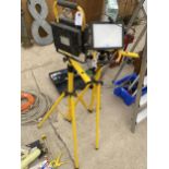 TWO LED WORKLIGHTS ON TRIPOD STANDS