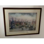 A BERNARD MCMULLEN, BRITISH, (1952-2015) NORTHERN ART PASTEL OF MANCHESTER PICCADILY, SIGNED LOWER