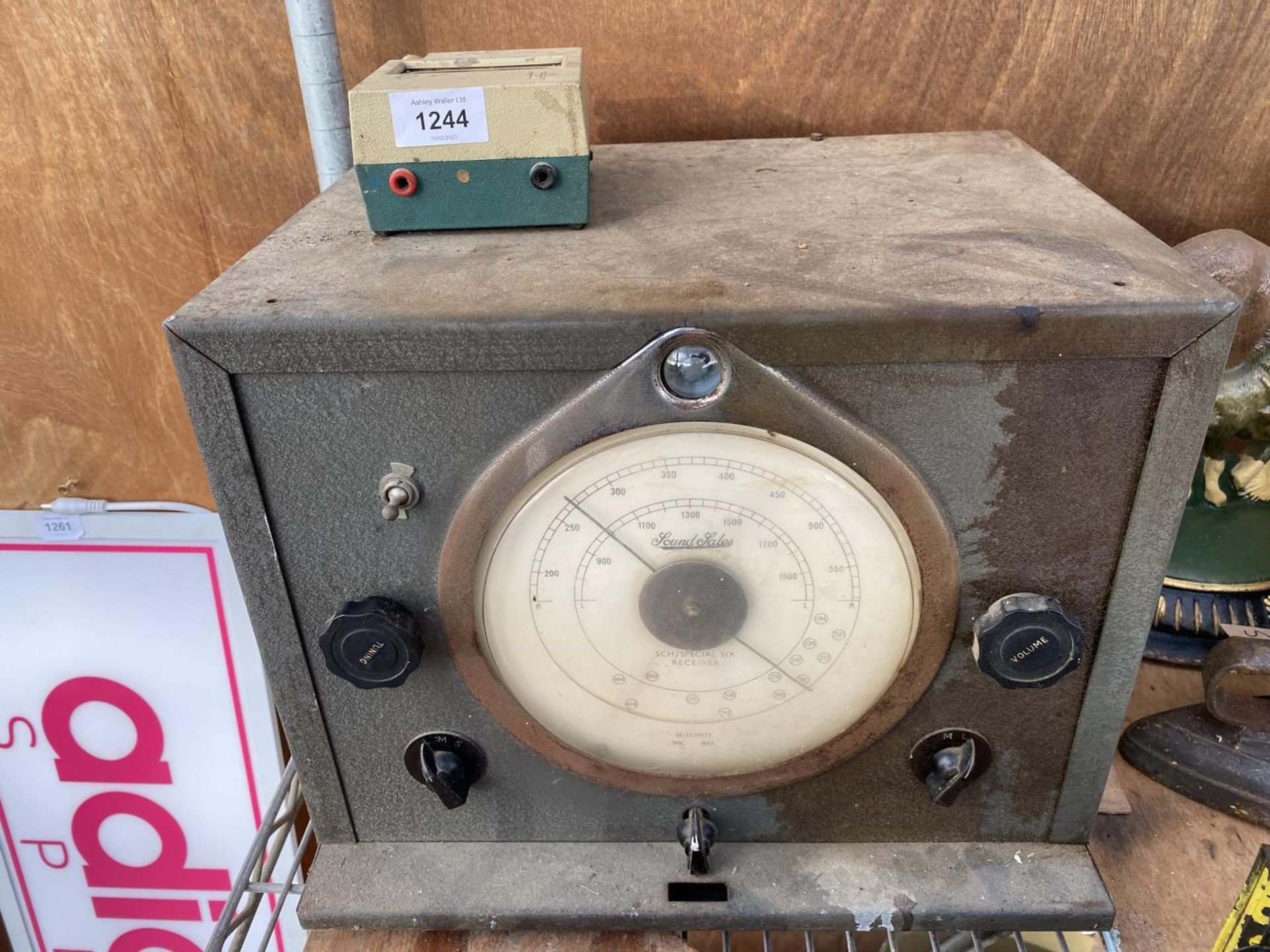 A VINTAGE SOUND SALES SCH/SPECIAL SIX RECEIVER AND AN OHMS METER