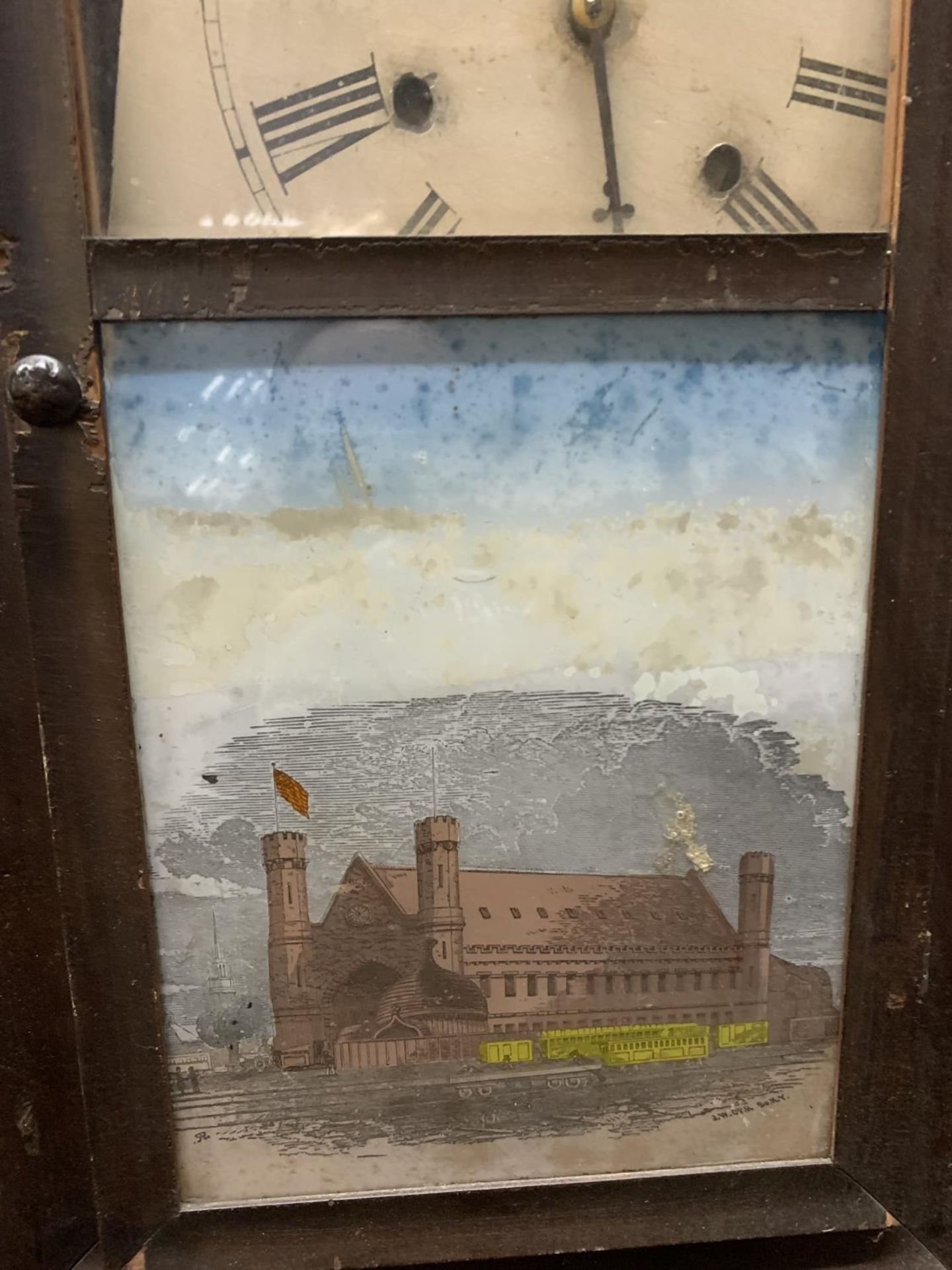 A VINTAGE JEROME & CO WALL CLOCK IN NEED OF RESTORATION - Image 2 of 3