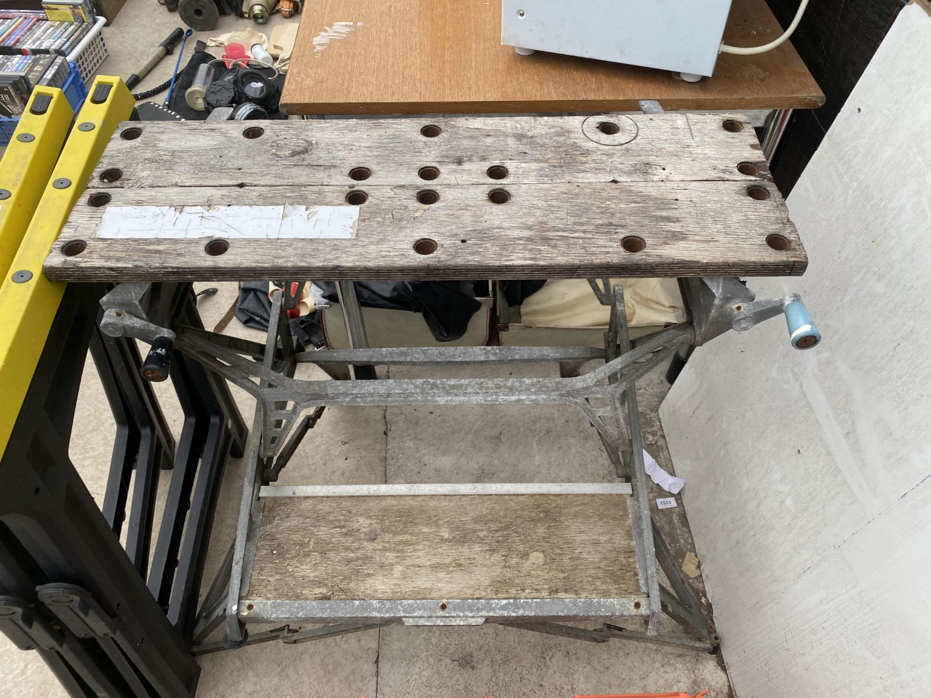 A FOLDING WORKMATE BENCH AND TWO FOLDING SAWHORSES - Image 2 of 2