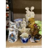 A MIXED GROUP OF CERAMICS TO INCLUDE WEDGWOOD WOODPECKER JUGS ETC
