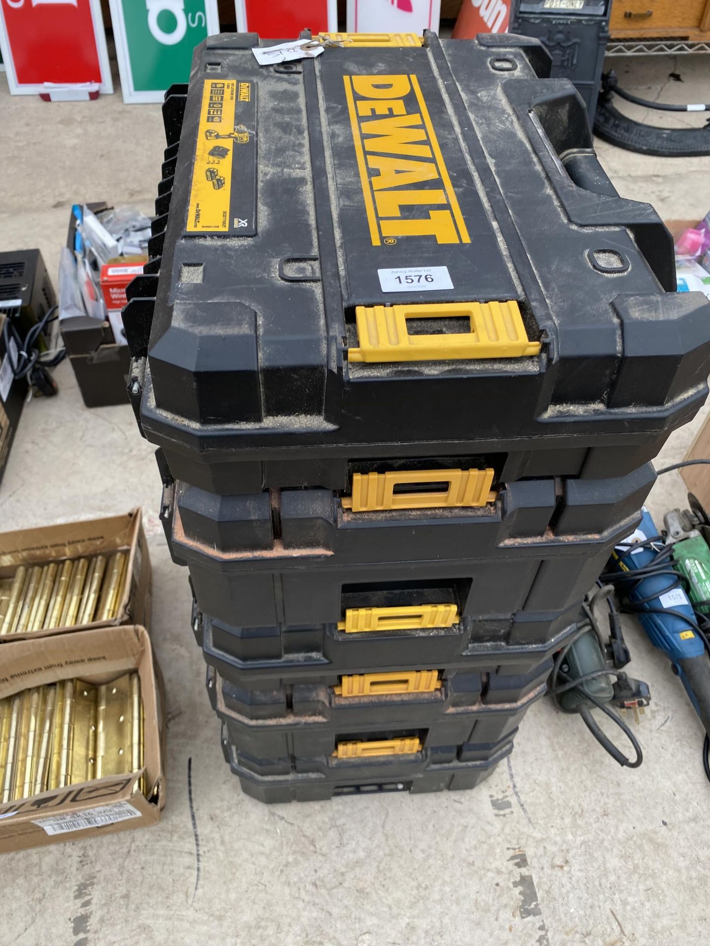 FIVE EMPTY DEWALT STACKING DRILL BOXES - Image 3 of 4