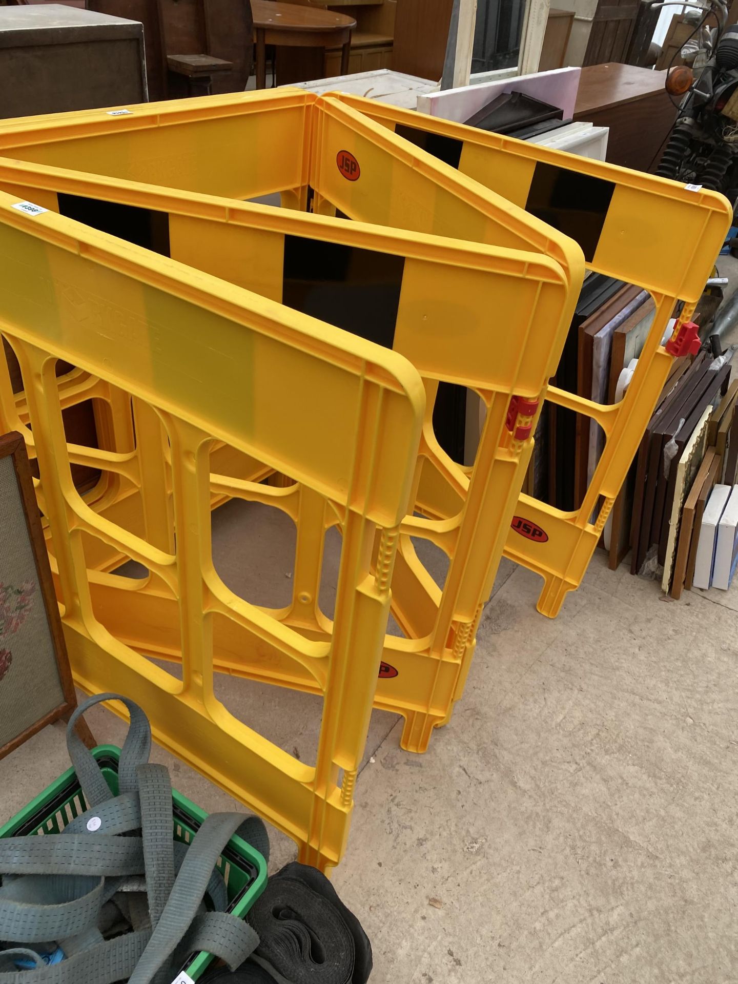 TWO PLASTIC FOLDING JSP BARRIERS - Image 2 of 2