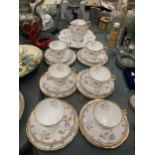 A ROYAL STAFFORD 'VIOLETS POMPADOUR' TEASET TO INCLUDE A CAKE PLATE, CUPS, SAUCERS, SIDE PLATES,