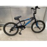 A TERRAIN BMX BIKE WITH FRONT AND REAR STUNT PEGS