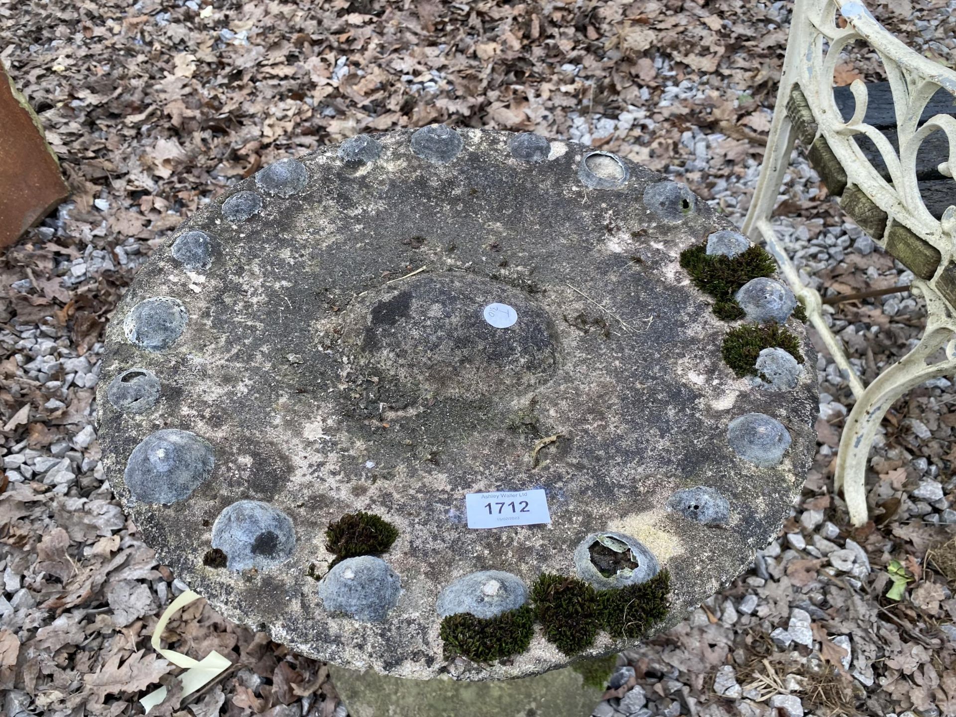 A RECONSTITUTED STONE BIRD BATH - Image 3 of 3