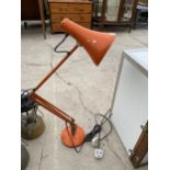 A RETRO ORANGE ANGLE POISE LAMP