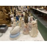 A QUANTITY OF LADY FIGURES TO INCLUDE REGENCY FINE ARTS AND REGAL