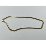 AN 18CT YELLOW GOLD FLAT LINK CURB NECKLACE, STAMPED .750, WEIGHT 31.95G