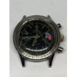 AN OLLECH AND WAJS PRECISION CHRONOGRAPH 1970'S DIVERS WATCH (NO STRAP)