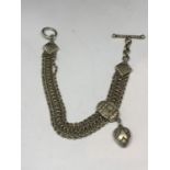 AN ORNATE SILVER HALF ALBERT WATCH CHAIN