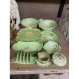 A GROUP OF CARLTON WARE AND FURTHER LEAF DESIGN CERAMICS