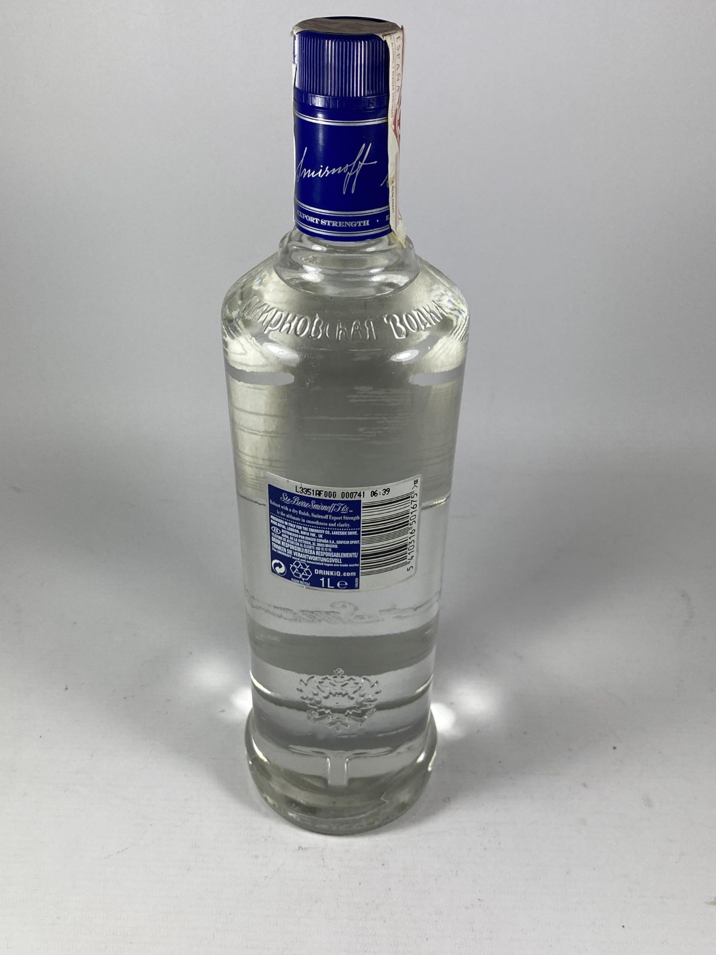 1 X 1L BOTTLE - SMIRNOFF EXPORT STRENGTH VODKA - Bild 3 aus 3