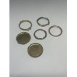 A QUANTITY OF 9 CARAT GOLD WATCH PARTS GROSS WEIGHT 6.92 GRAMS
