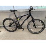 AN APOLLO GRADIENT MOUNTAIN BIKE WITH FRONT AND REAR SUSPENSION AND 21 SPEED SHIMANO GUEAR SYSTEM