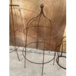 A WROUGHT IRON DOME SHAPED PLANT CLIMBING FRAME (H:99CM)