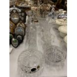 A QUANTITY OF 'BOHEMIA' HAND CUT LEAD CRYSTAL ITEMS TO INCLUDE DECANTERS, VASES, BOWLS, A CANDLE