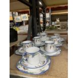 A PHOENIX CHINA TEASET TO INCLUDE SIX TRIOS, A SUGAR BOWL, MI;K JUG AND CAKE PLATE