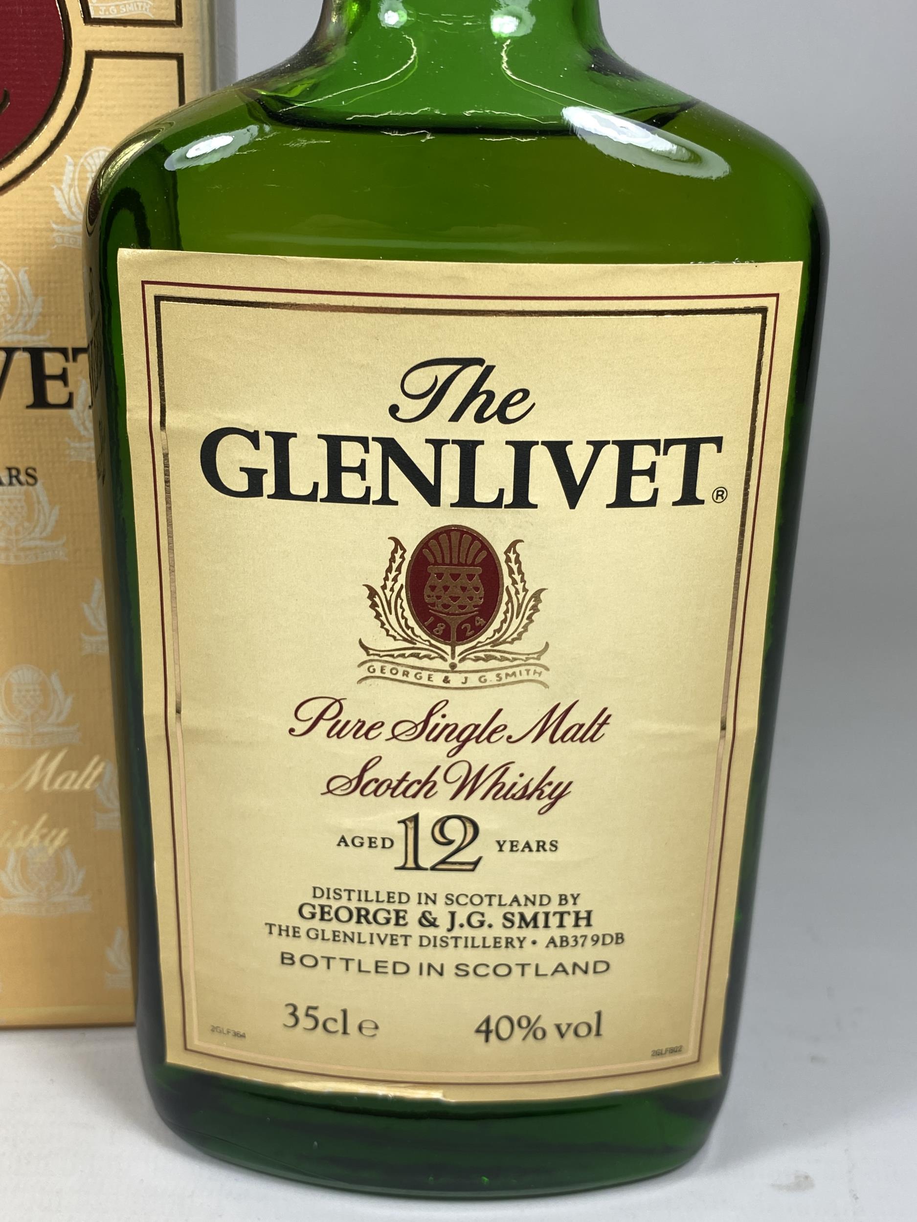 1 X BOXED 35CL BOTTLE - 1980/1990'S THE GLENLIVET 12 YEAR OLD PURE SINGLE MALT SCOTCH WHISKY - Image 2 of 3