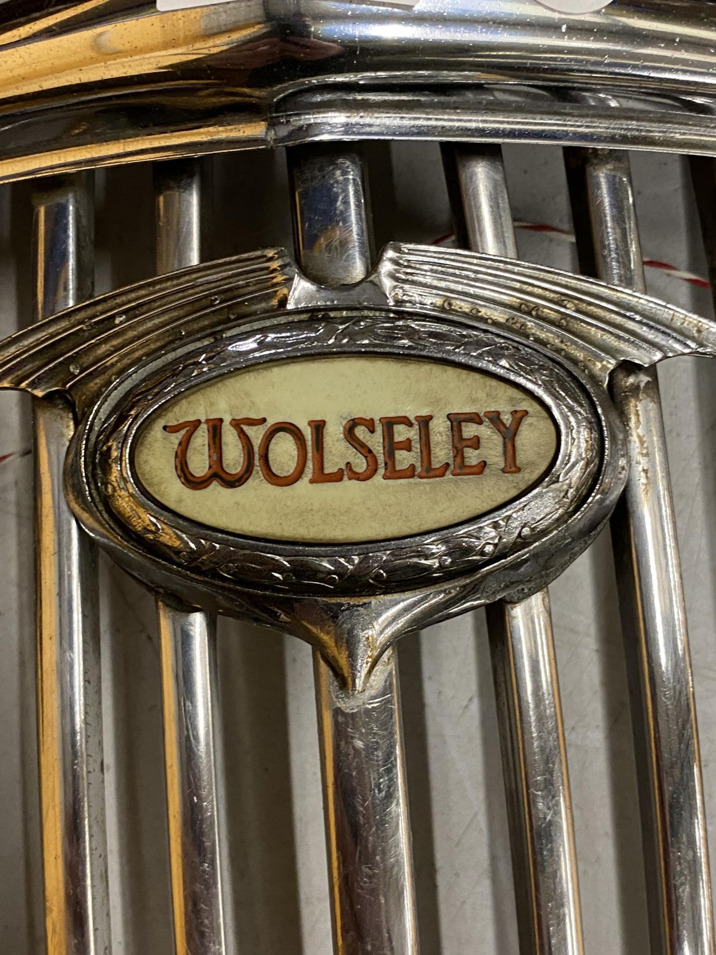 A VINTAGE WOLSELEY CHROME CAR RADIATOR - Image 2 of 3