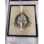 A FRAMED EAST LANCASHIRE REGIMENT NEEDLEWORK