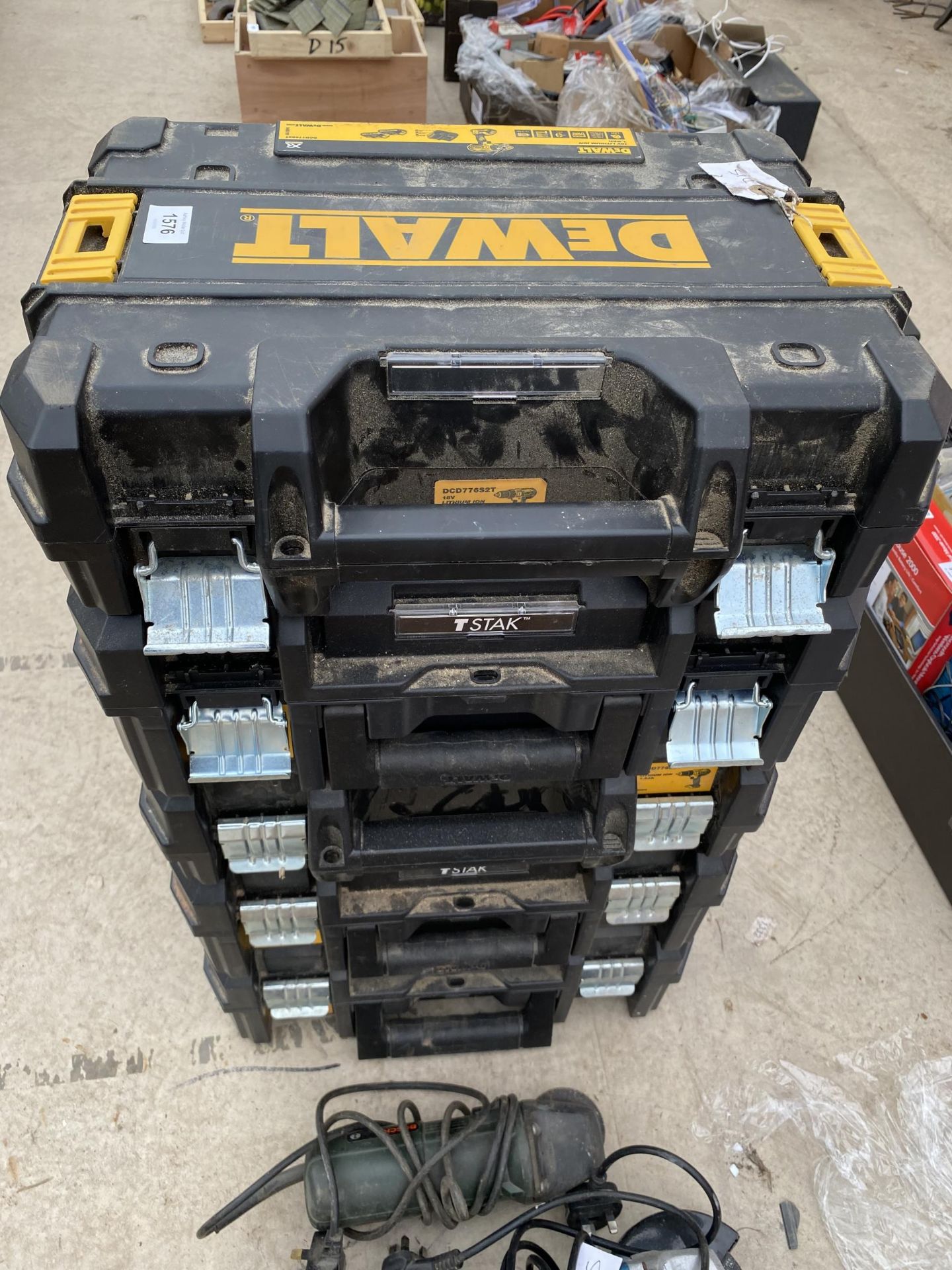 FIVE EMPTY DEWALT STACKING DRILL BOXES - Image 2 of 4