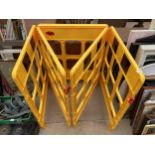 TWO PLASTIC FOLDING JSP BARRIERS