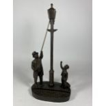 A B.A ORMOND LIMITED EDITION BRONZE EFFECT MODEL OF A LAMPLIGHTER, HEIGHT 26CM