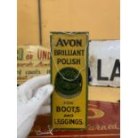 A VINTAGE STYLE 'AVON' BOOT POLISH SIGN 7.5CM X 20.5CM