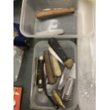 A COLLECTION OF VINTAGE PENKNIVES TO INCLUDE FODEN, HORN HANDLED, ETC