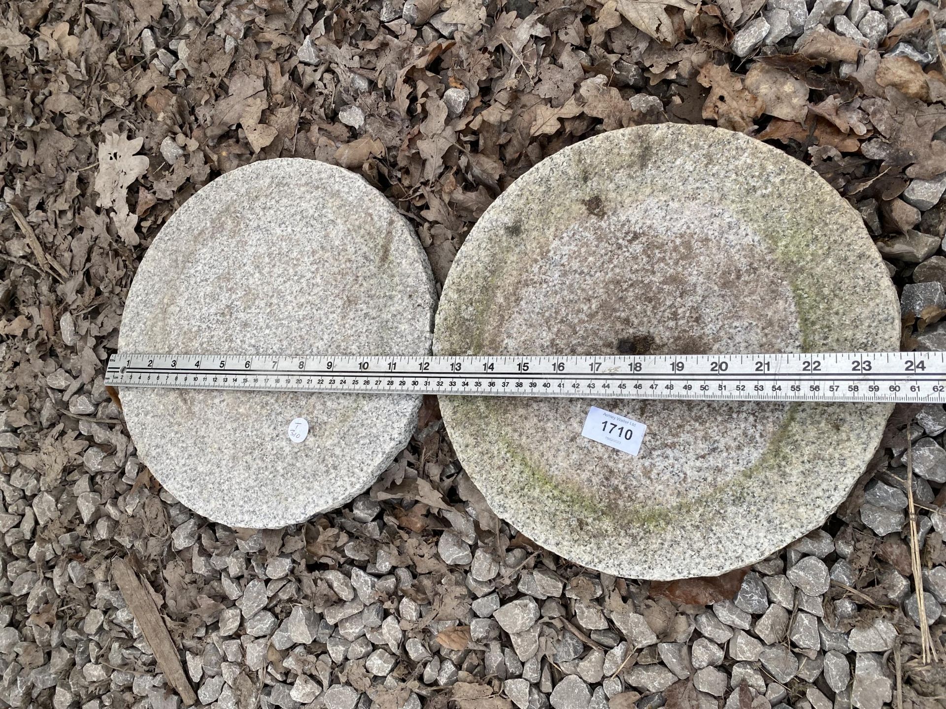 A PAIR OF GRANITE DISCS - Image 2 of 2