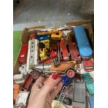 A LARGE COLLECTION OF PLAYWORN TOY VEHICLES