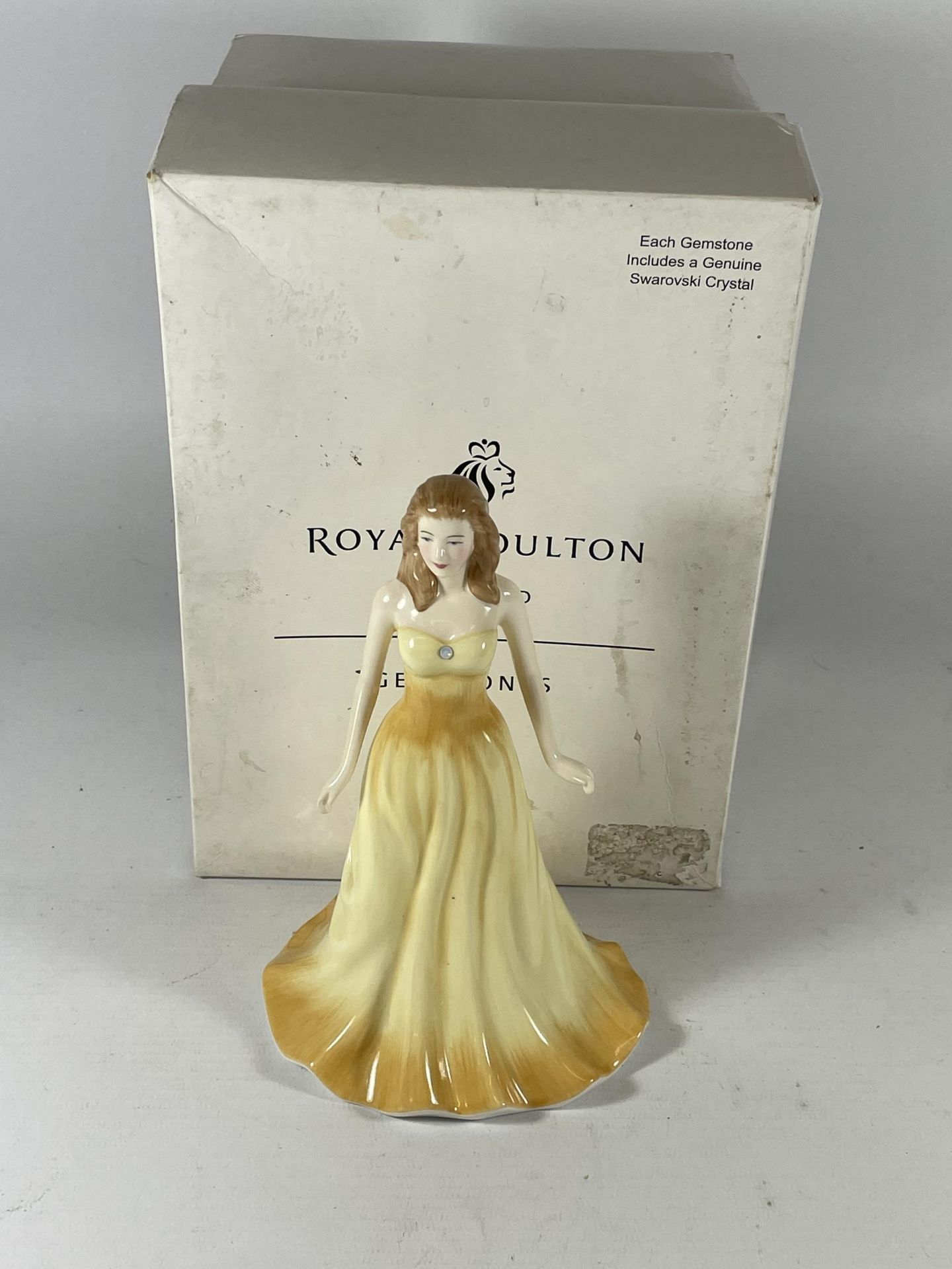 A ROYAL DOULTON GEMSTONES OPAL OCTOBER LADY FIGURE, BOXED