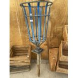 A VINTAGE CAST IRON BIN/PLANTER WITH GROUND SPIKE