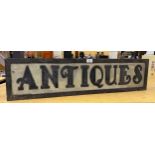 AN ANTIQUES ILLUMINATED BOX SIGN, 89 X 22 X 12CM