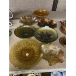 A MIXED GROUP OF VINTAGE CARNIVAL GLASS