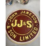 A VINTAGE STYLE CAST JOHN JAMESON AND SON LIMITED SIGN