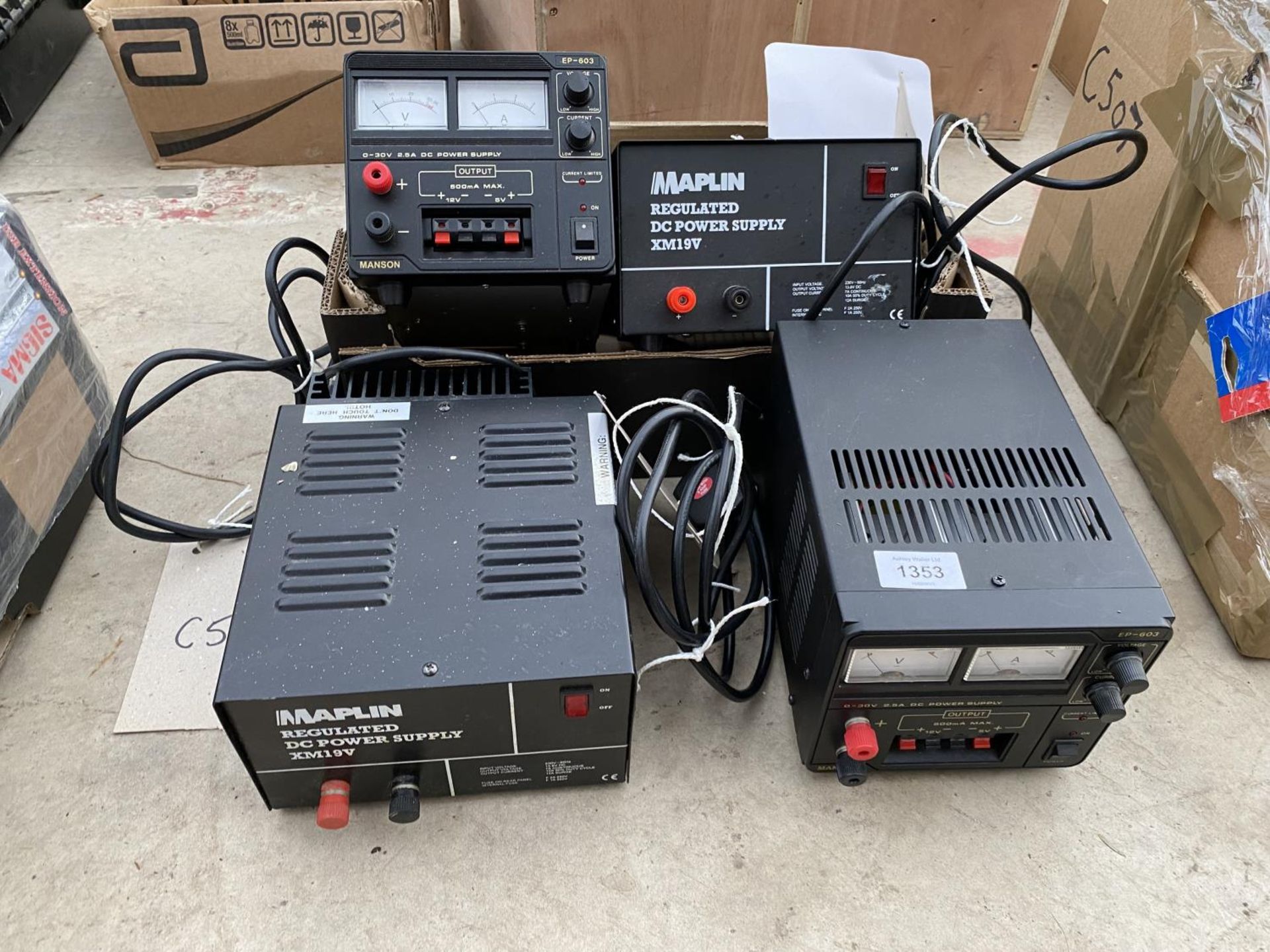 TWO MAPLIN REGULATED DC POWER SUPPLY UNITS AND TWO MANSON DC POWER SUPPLY UNITS