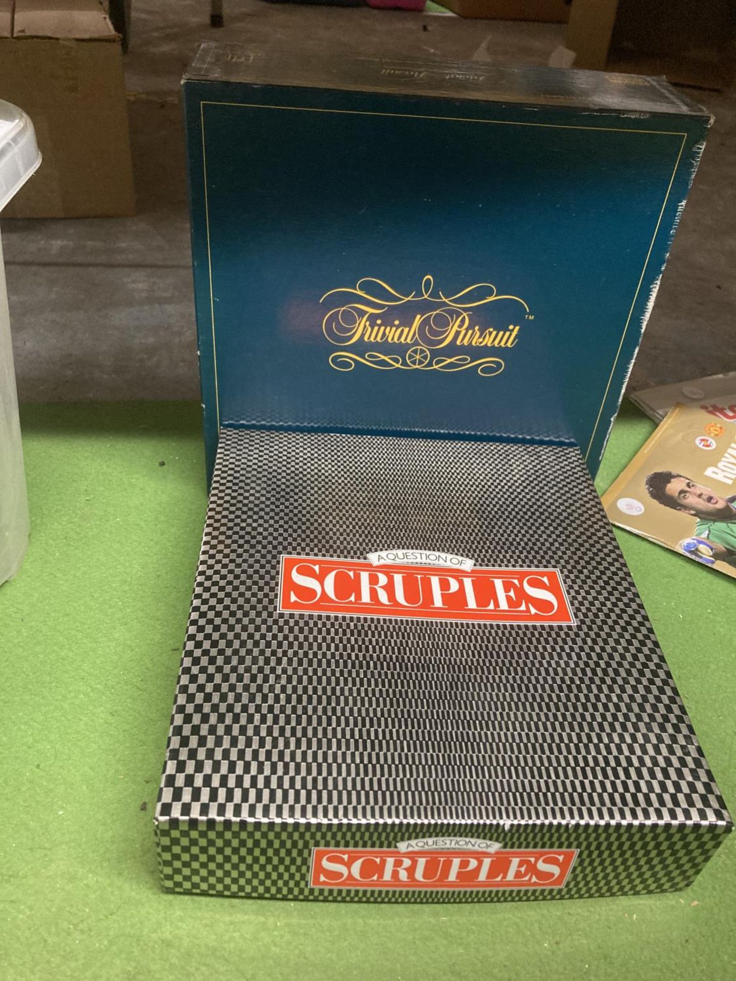 TWO BOARD GAMES TO INCLUDE TRIVIAL PURSUIT AND SCRUPLES