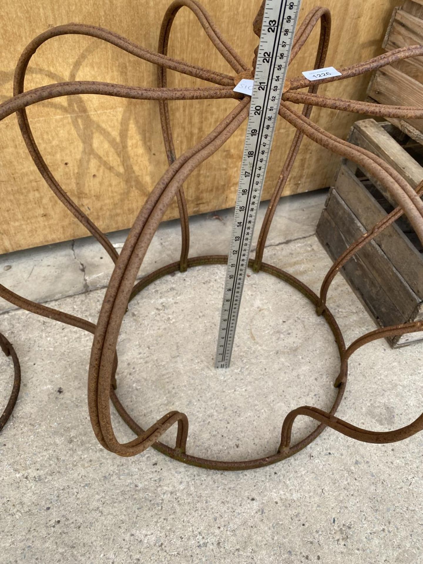 A WROUGHT IRON CROWN SHAPED PLANT CLIMBING FRAME (H:65CM D:67CM) - Image 2 of 3