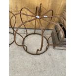 A WROUGHT IRON CROWN SHAPED PLANT CLIMBING FRAME (H:65CM D:67CM)