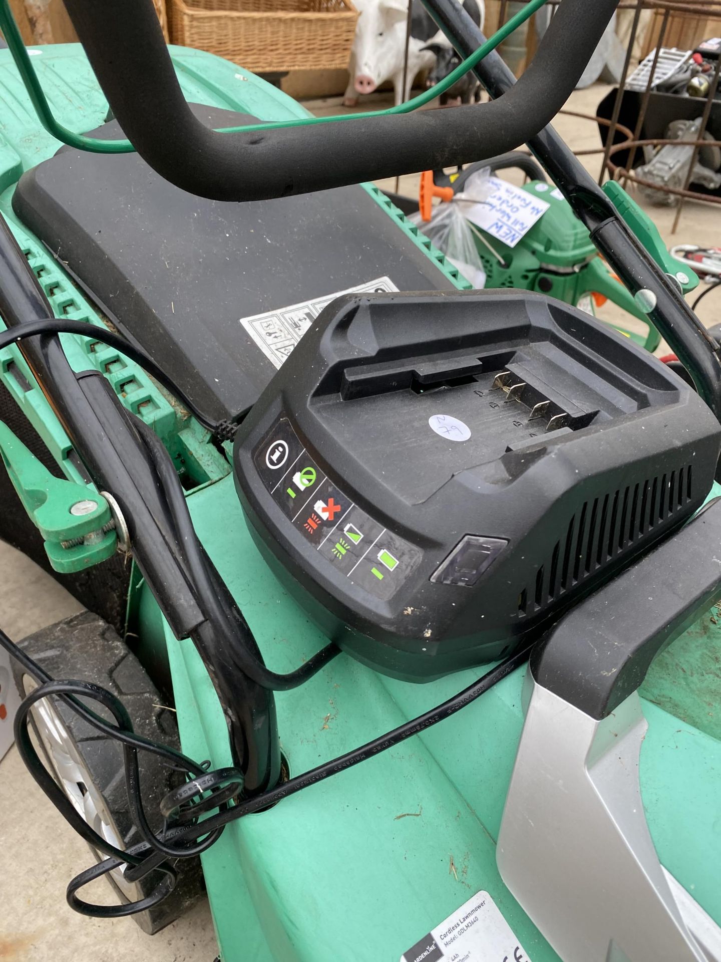 A GARDENLINE BATTERY POWERED LAWN MOWER COMPLETE WITH CHARGER - Image 2 of 2