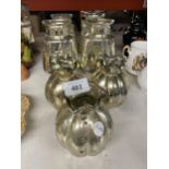 A GROUP OF MODERN SILVER EFFECT VASES