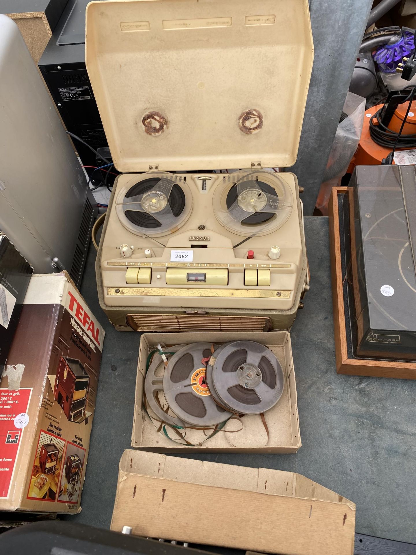 A RETRO COSSOR TAPE TO TAPE PLAYER AND ADDITION TAPES