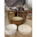 FIVE STONEWARE JARS ETC